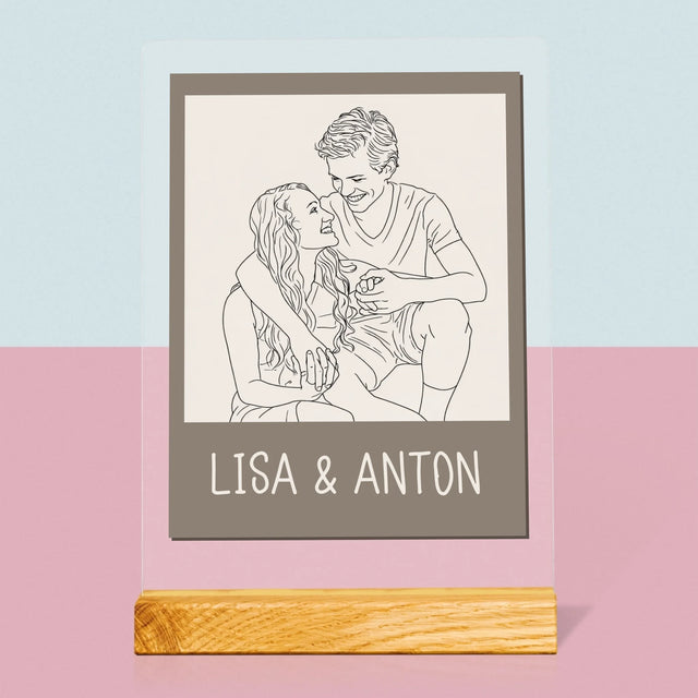 Foto Und Unterschrift: Lineart Im Polaroid-Stil - Druck Auf Acrylglas