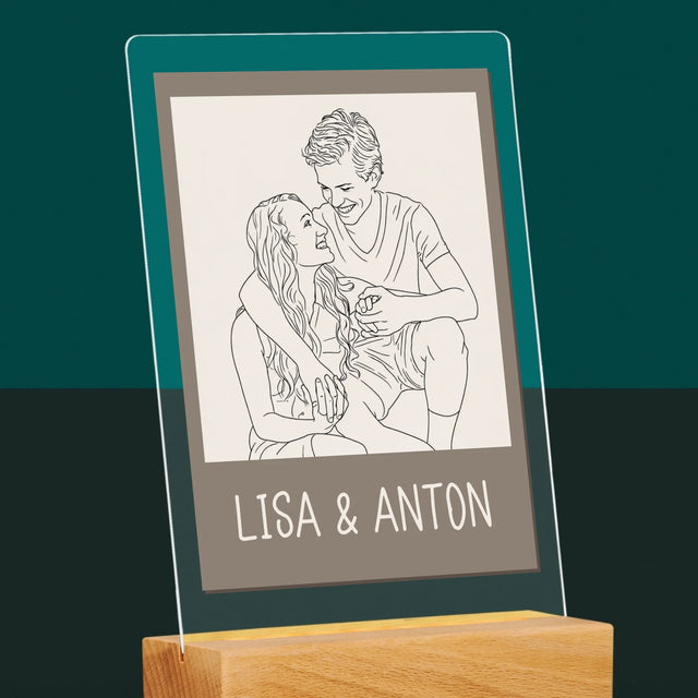 Foto Und Unterschrift: Lineart Im Polaroid-Stil - Druck Auf Acrylglas
