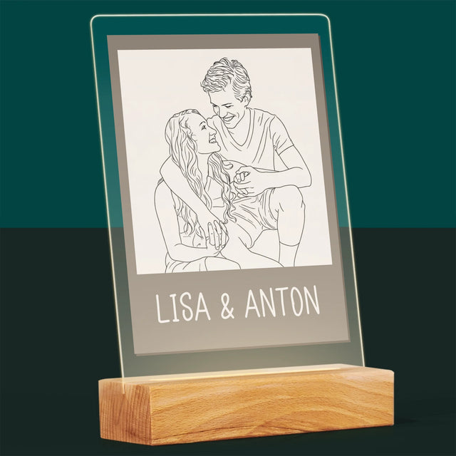 Foto Und Unterschrift: Lineart Im Polaroid-Stil - Druck Auf Acrylglas
