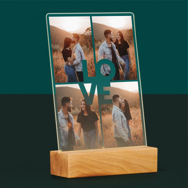 Fotocollage: 4 Fotos Mit Der Aufschrift „Love“ - Druck Auf Acrylglas