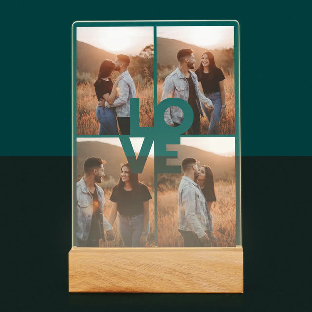 Fotocollage: 4 Fotos Mit Der Aufschrift „Love“ - Druck Auf Acrylglas