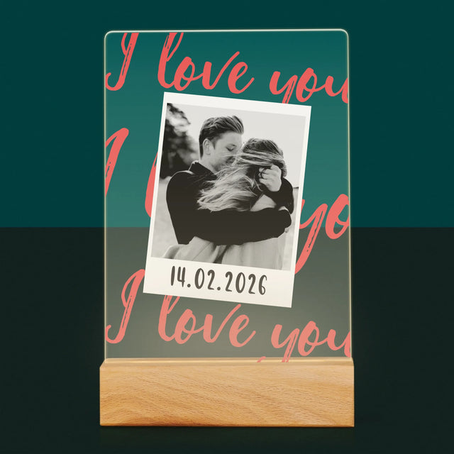 Foto Und Unterschrift: I Love You Polaroid - Druck Auf Acrylglas