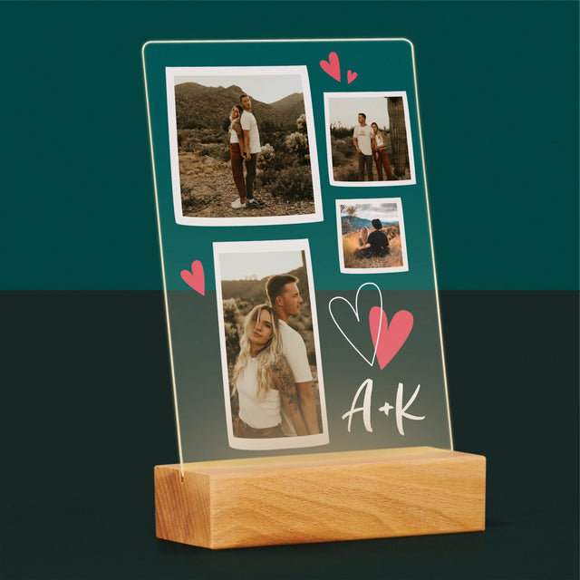 Fotocollage: Herzen Initialen - Druck Auf Acrylglas
