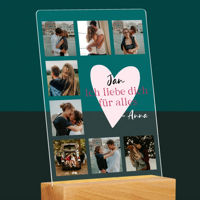 Fotocollage: Ich Liebe Dich Für Alles - Druck Auf Acrylglas