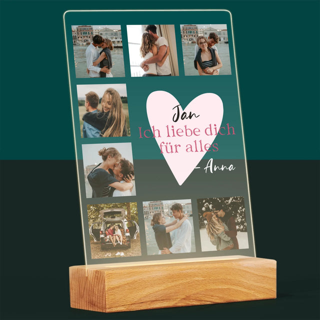 Fotocollage: Ich Liebe Dich Für Alles - Druck Auf Acrylglas
