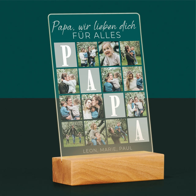 Fotocollage: Papa, Wir Lieben Dich Für Alles. - Druck Auf Acrylglas