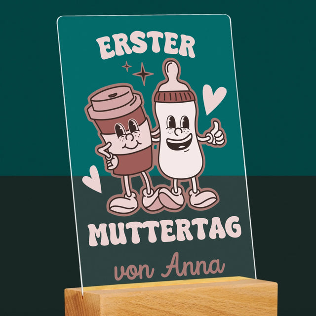 Name Und Unterschrift: Der Erste Muttertag – Kaffee, Milch - Druck Auf Acrylglas