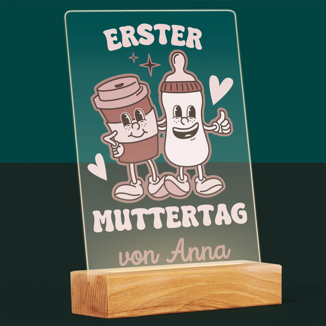 Name Und Unterschrift: Der Erste Muttertag – Kaffee, Milch - Druck Auf Acrylglas