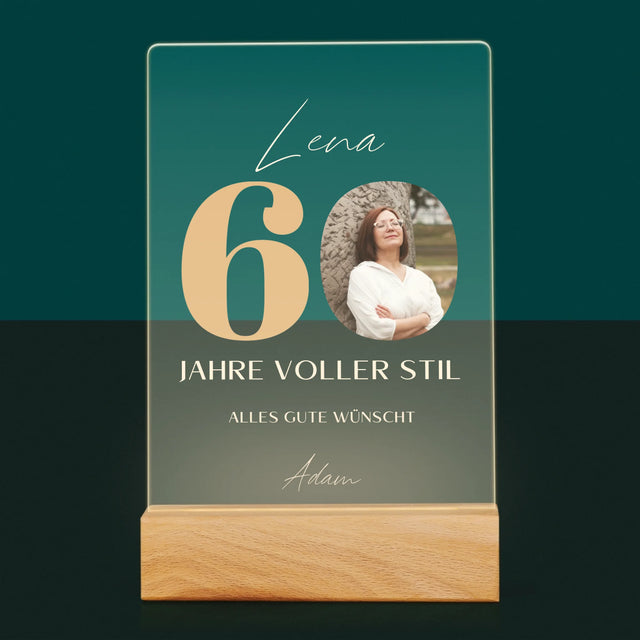 Foto Und Unterschrift: 60 Jahre Voller Stil - Druck Auf Acrylglas