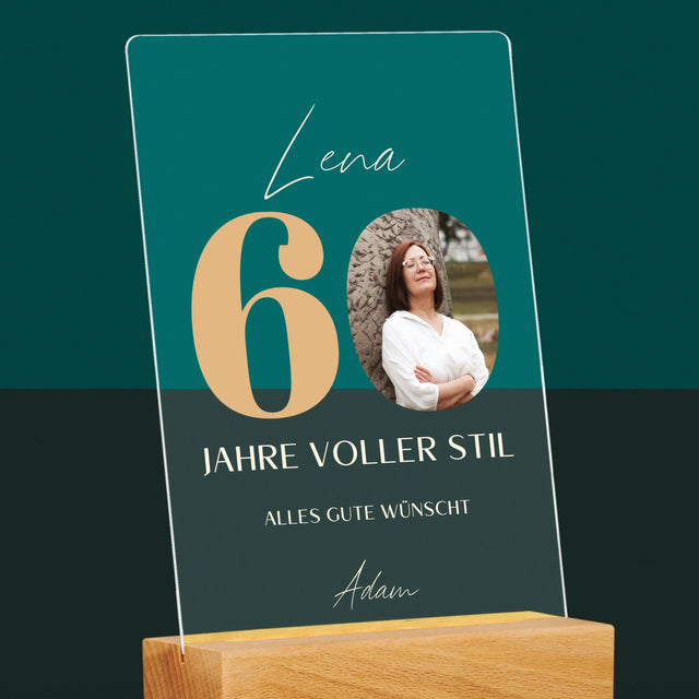 Foto Und Unterschrift: 60 Jahre Voller Stil - Druck Auf Acrylglas