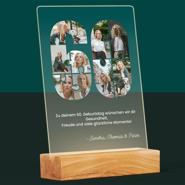 Form-Collage: 60. Geburtstag Puzzle - Druck Auf Acrylglas
