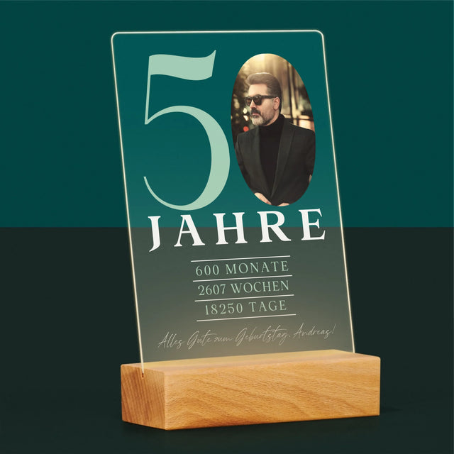 Foto Und Unterschrift: 50 Jahre Countdown - Druck Auf Acrylglas