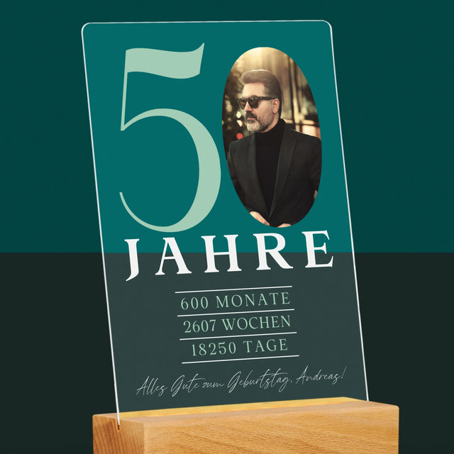 Foto Und Unterschrift: 50 Jahre Countdown - Druck Auf Acrylglas