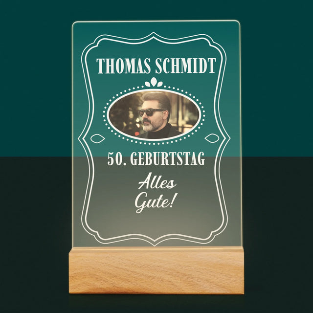 Foto Und Unterschrift: Alles Gute Zum 50. Geburtstag! - Druck Auf Acrylglas