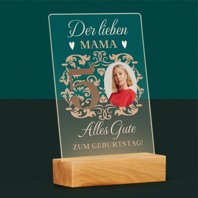 Foto Und Unterschrift: Der Lieben Mama Zum 50. Geburtstag - Druck Auf Acrylglas