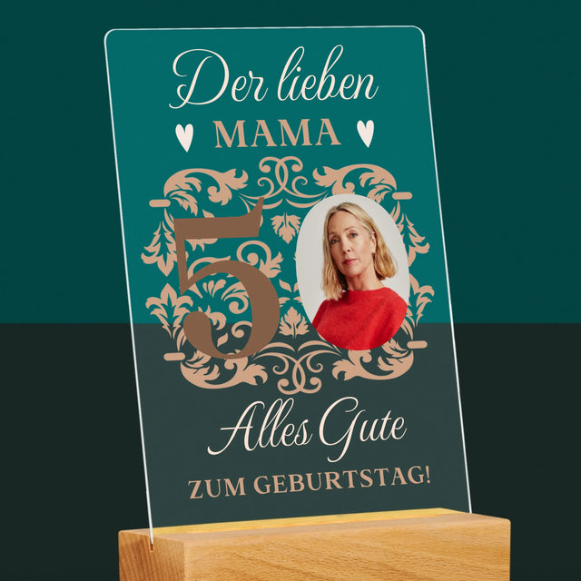 Foto Und Unterschrift: Der Lieben Mama Zum 50. Geburtstag - Druck Auf Acrylglas