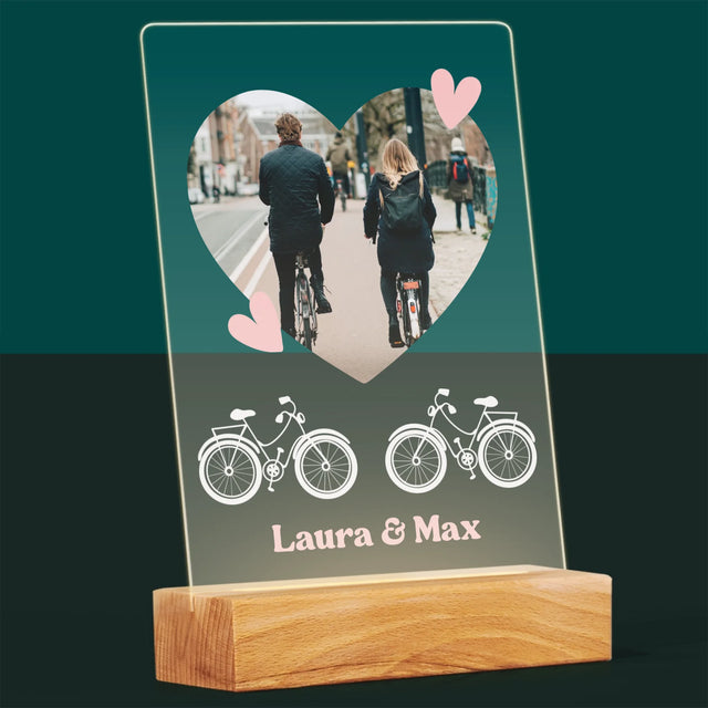Foto Und Unterschrift: Radfahrerpaar - Druck Auf Acrylglas