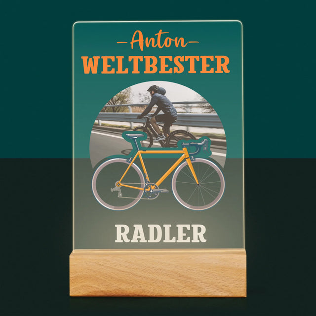 Foto Und Unterschrift: Der Weltbeste Radler - Druck Auf Acrylglas