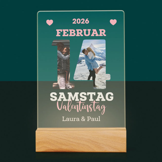 Buchstaben-Collage: Valentinstag-Kalenderkarte - Druck Auf Acrylglas