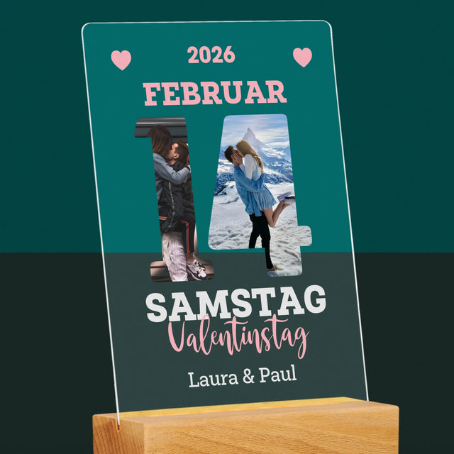 Buchstaben-Collage: Valentinstag-Kalenderkarte - Druck Auf Acrylglas