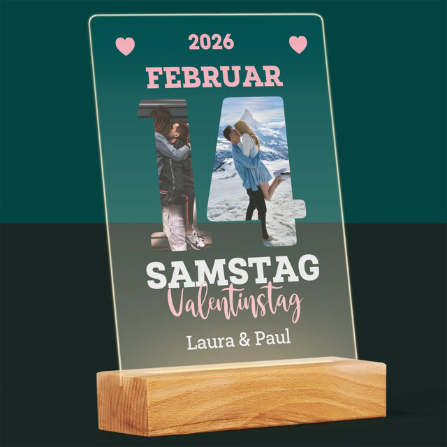Buchstaben-Collage: Valentinstag-Kalenderkarte - Druck Auf Acrylglas