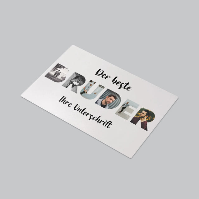 Buchstaben-Collage: Bruder - Schreibtischunterlage