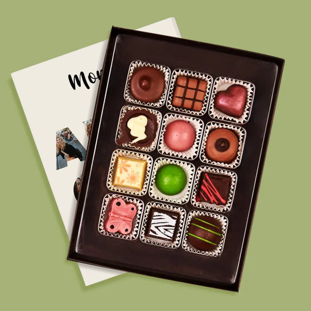 Buchstaben-Collage: Alles Gute - Pralinen