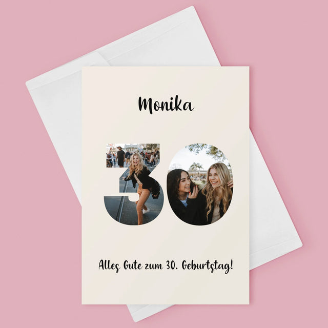 Buchstaben-Collage: 30. Geburtstag - Glückwunschkarte