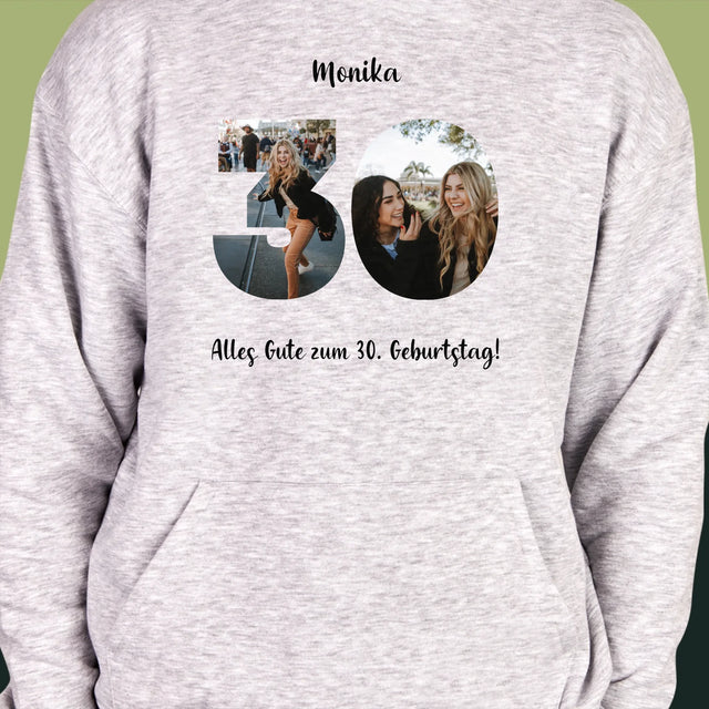 Buchstaben-Collage: 30. Geburtstag - Kapuzenpullover Für Herren