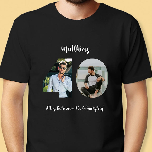 Buchstaben-Collage: 40. Geburtstag - T-Shirt Für Herren