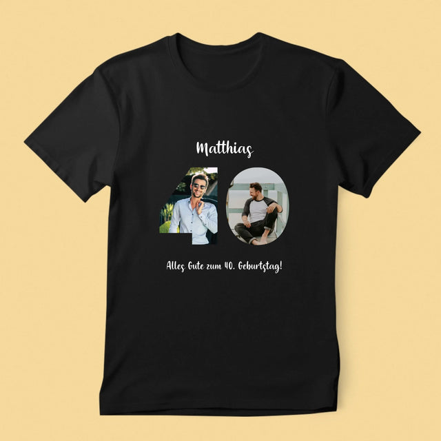 Buchstaben-Collage: 40. Geburtstag - T-Shirt Für Herren