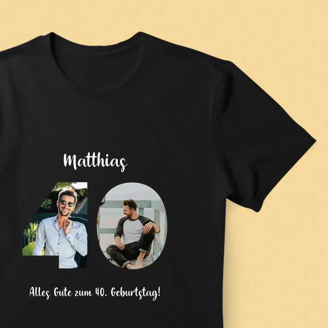 Buchstaben-Collage: 40. Geburtstag - T-Shirt Für Herren