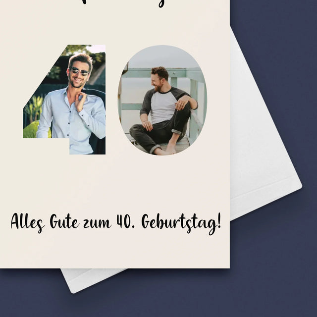 Buchstaben-Collage: 40. Geburtstag - Glückwunschkarte
