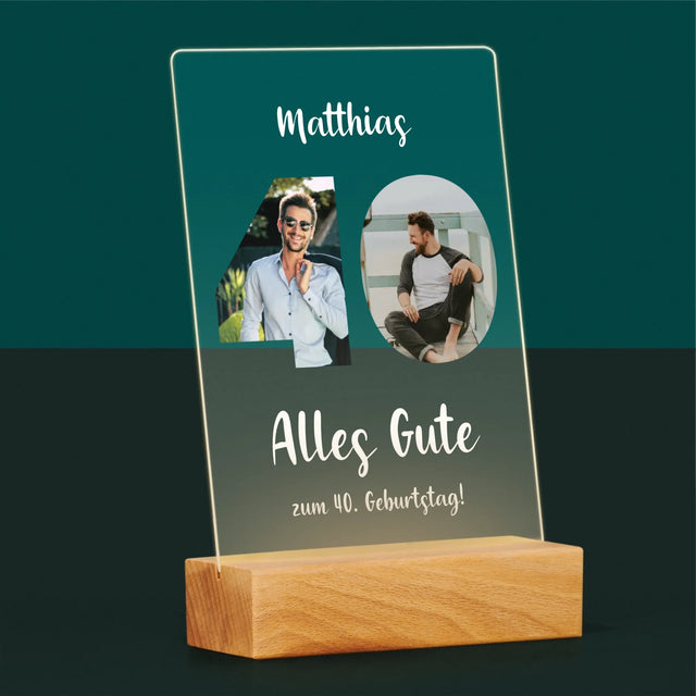 Buchstaben-Collage: 40. Geburtstag - Druck Auf Acrylglas