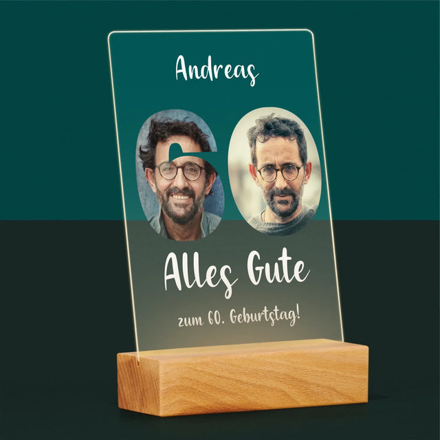 Buchstaben-Collage: 60. Geburtstag - Druck Auf Acrylglas