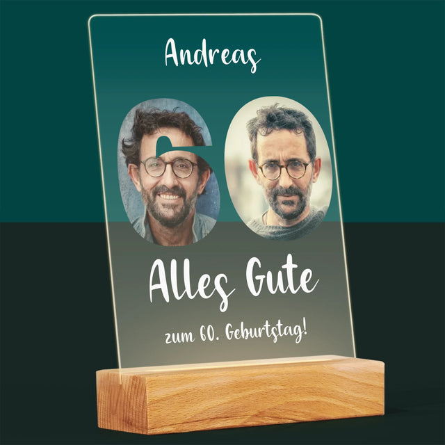 Buchstaben-Collage: 60. Geburtstag - Druck Auf Acrylglas