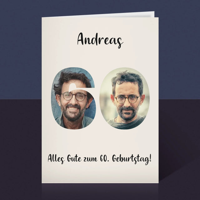 Buchstaben-Collage: 60. Geburtstag - Glückwunschkarte