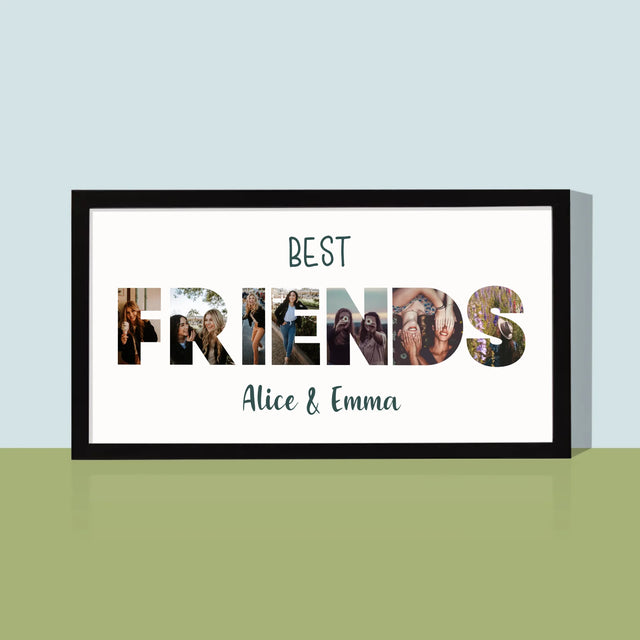 Buchstaben-Collage: Friends - Druck Mit Rahmen 20X40
