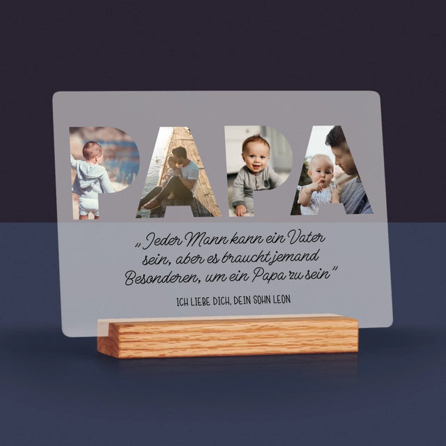 Buchstaben-Collage: Besonderer Papa - Druck Auf Acrylglas