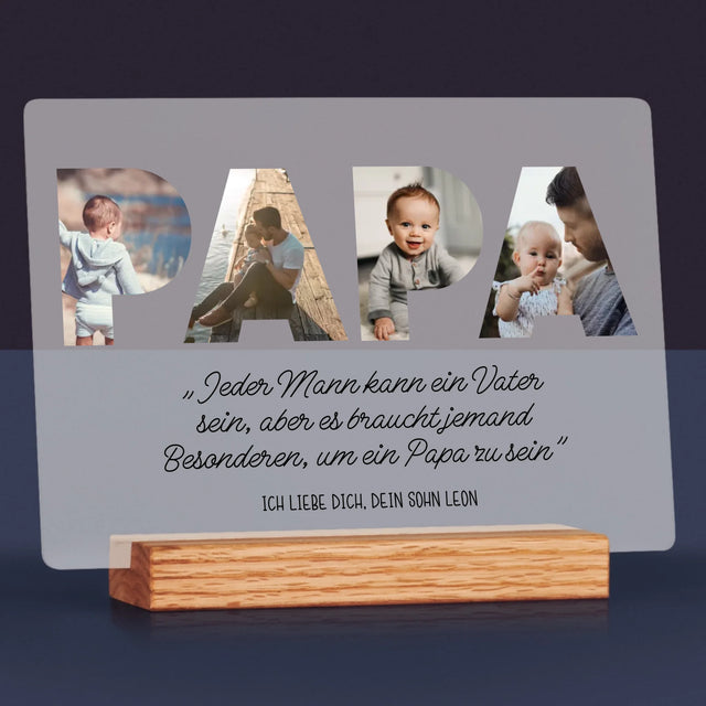 Buchstaben-Collage: Besonderer Papa - Druck Auf Acrylglas