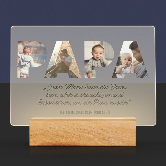 Buchstaben-Collage: Besonderer Papa - Druck Auf Acrylglas