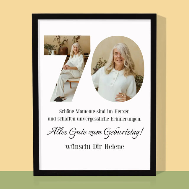 Buchstaben-Collage: 70 Jahre Alt - Druck Mit Rahmen 30X40