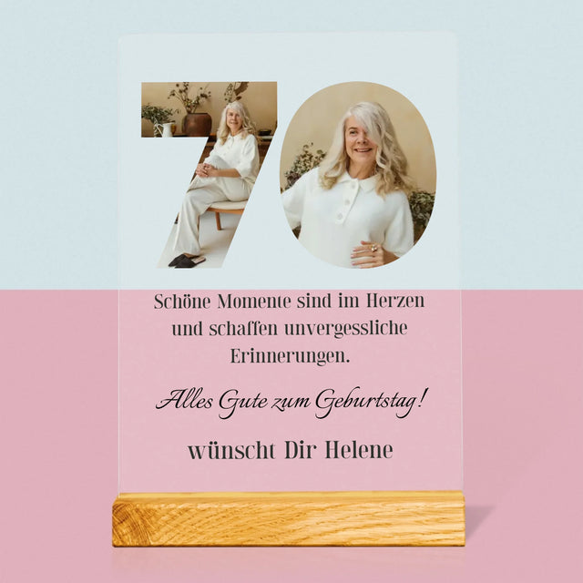 Buchstaben-Collage: 70 Jahre Alt - Druck Auf Acrylglas