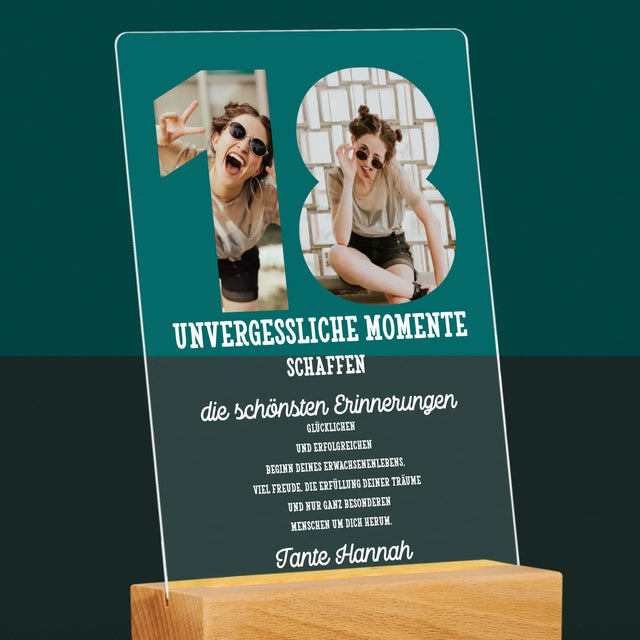 Buchstaben-Collage: 18. Geburtstag - Druck Auf Acrylglas