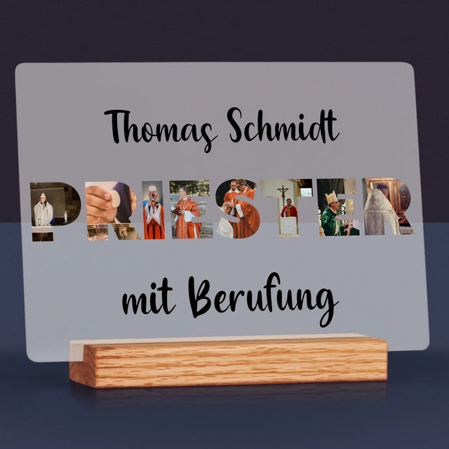 Buchstaben-Collage: Priester Aus Berufung - Druck Auf Acrylglas