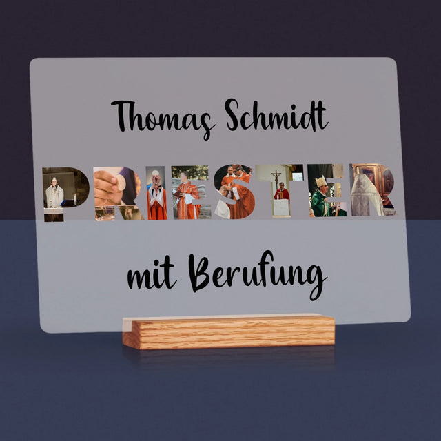 Buchstaben-Collage: Priester Aus Berufung - Druck Auf Acrylglas