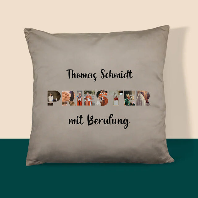 Buchstaben-Collage: Priester Aus Berufung - Kissen