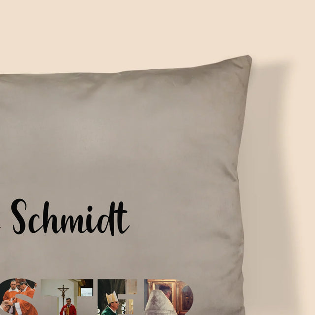 Buchstaben-Collage: Priester Aus Berufung - Kissen