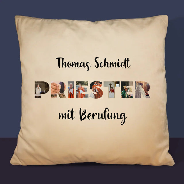 Buchstaben-Collage: Priester Aus Berufung - Kissen