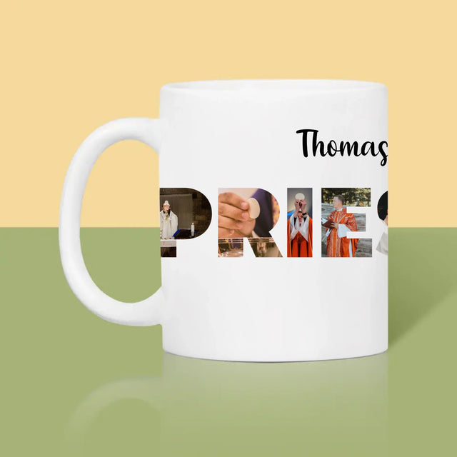 Buchstaben-Collage: Priester Aus Berufung - Tasse